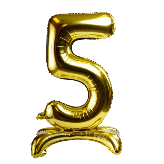 Gold Standing Number 5 Foil Balloon