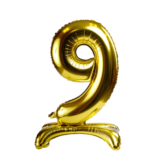 Gold Standing Number 9 Foil Balloon