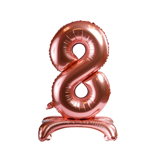 Rose Gold Standing Number 8 Foil Balloon