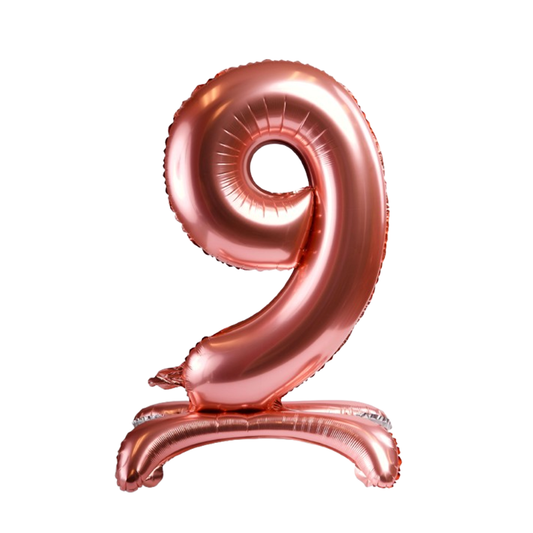 Rose Gold Standing Number 9 Foil Balloon
