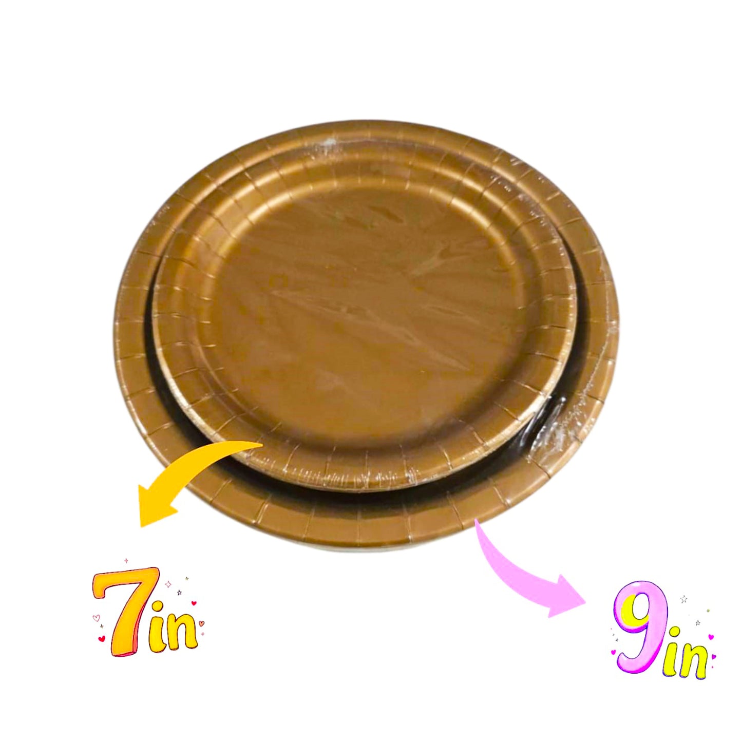 Gold Paper Plates 9" - 8ct