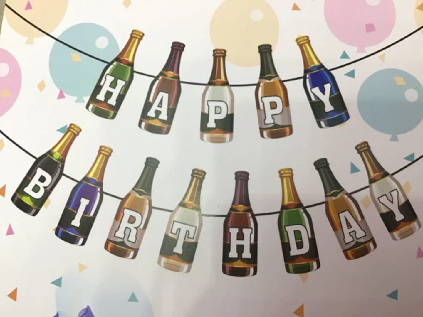 Shop Bottle Paper Happy Birthday Banner
