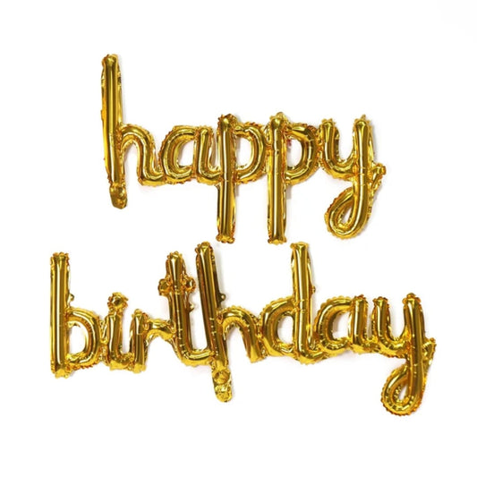 Cursive Gold Foil Happy Birthday Banner