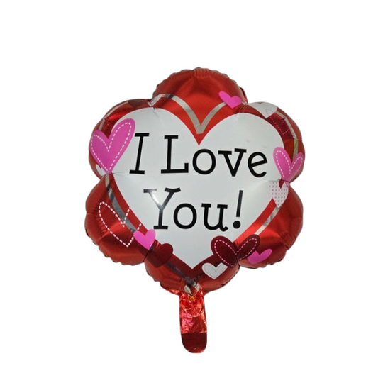 I Love You Red Flower Foil Balloon 18"
