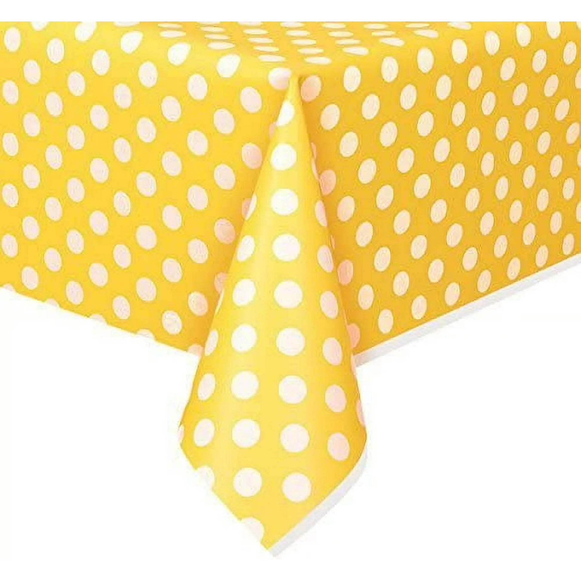 Yellow Dots Rectangular Plastic Table Cover