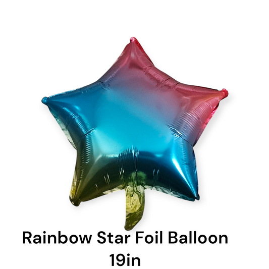 Rainbow Star Foil Balloon 19 Inch