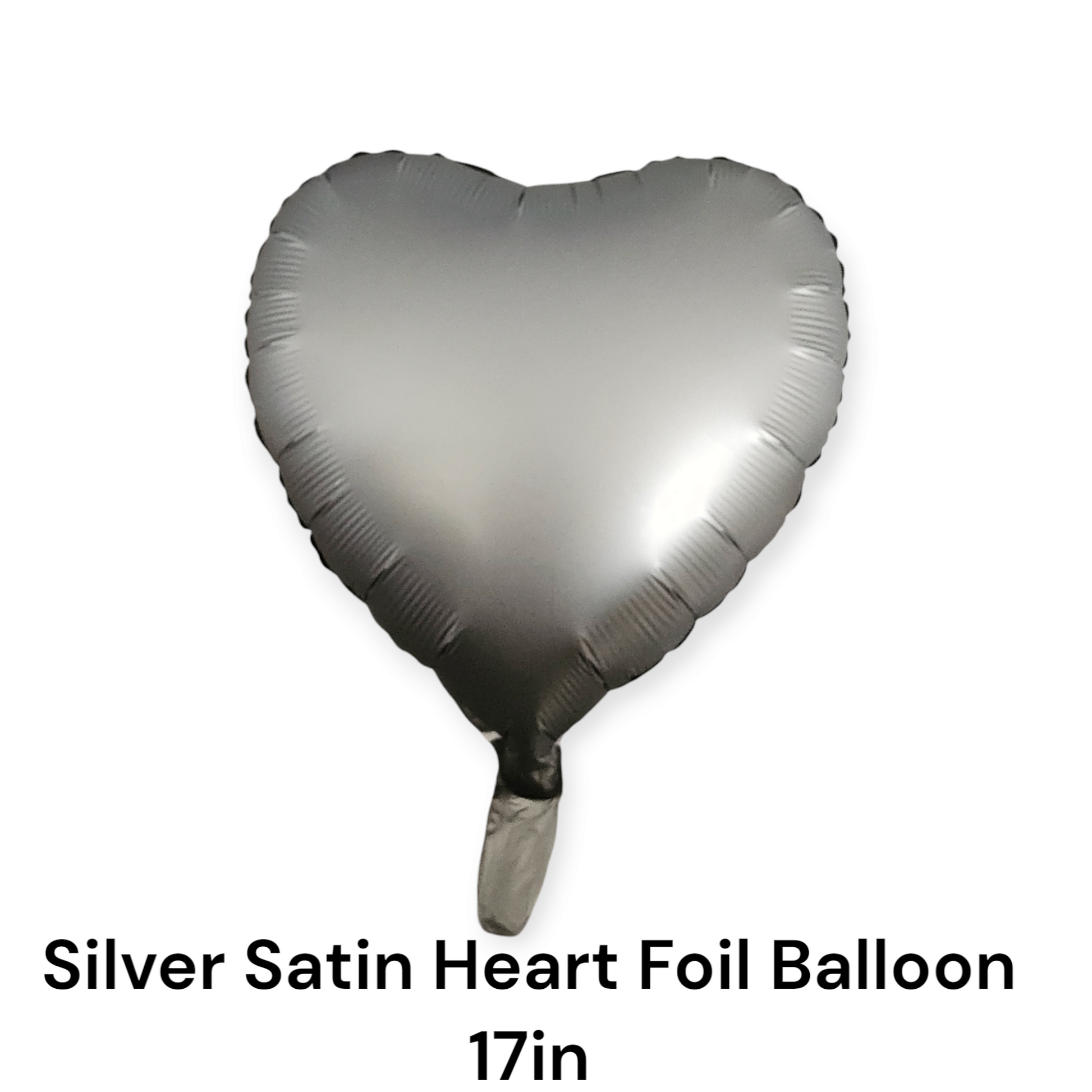 Buy Silver Satin Heart Foil Balloon 17 Inches
