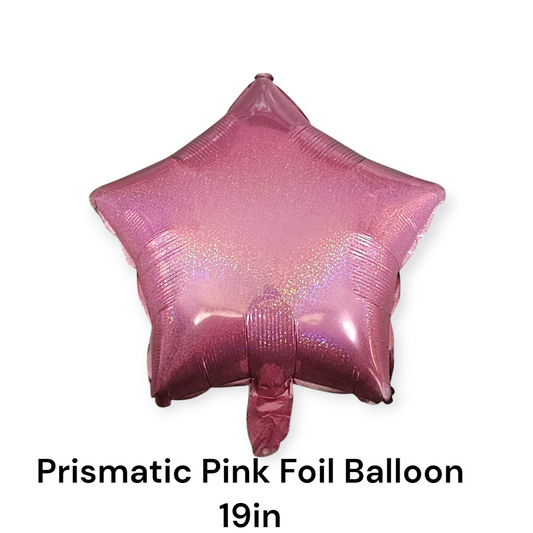 Prismatic Pink Star Foil Balloon 19 Inch