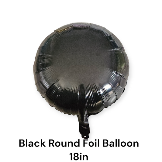 Black Round Foil Balloon 18 Inches