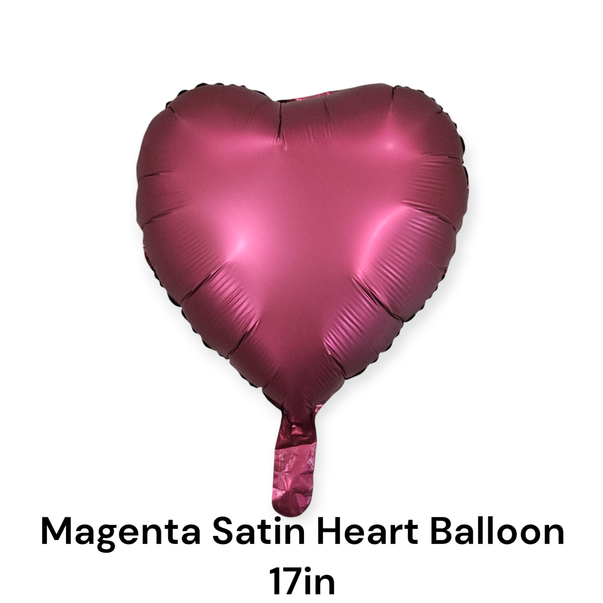 Magenta Satin Heart Foil Balloon 17 Inches