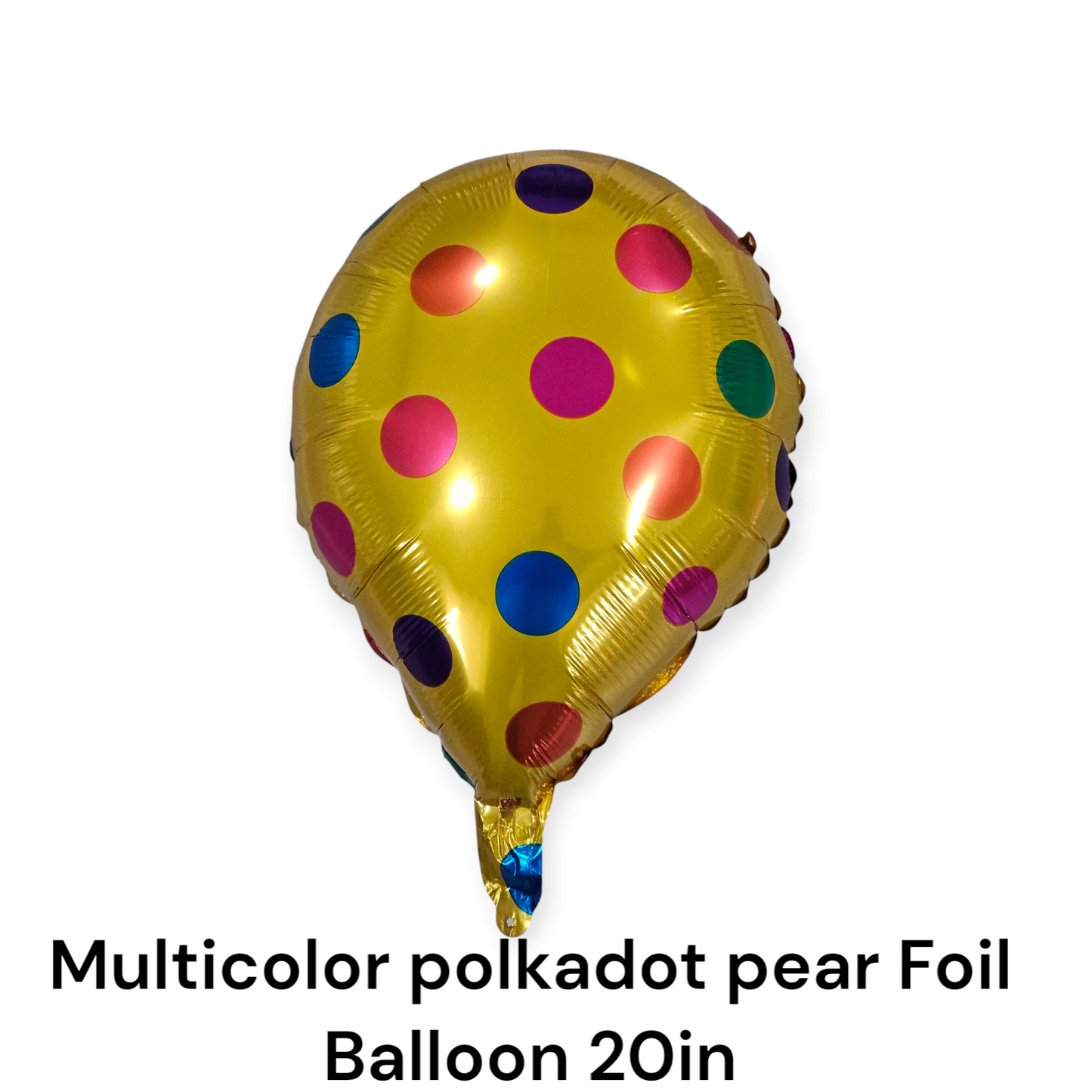 Multicolor Polkadot Pear Foil Balloon 20"