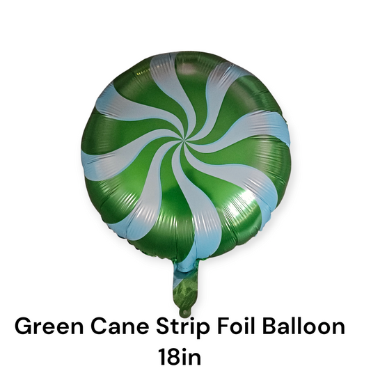 Green Cane Strip Foil Balloon 18 Inches