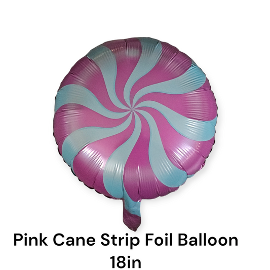 Pink Cane Strip Foil Balloon 18 Inches