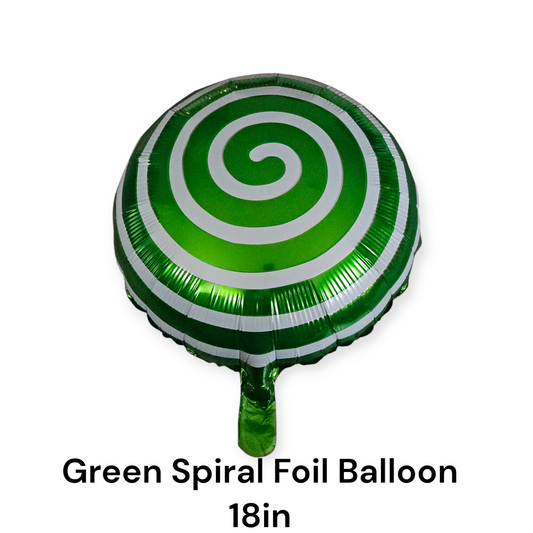 Green Spiral Foil Balloon 18 Inches