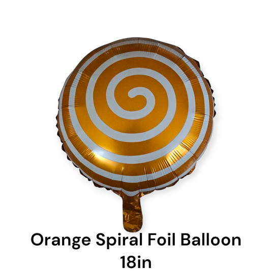 Orange Spiral Foil Balloon 18 Inches