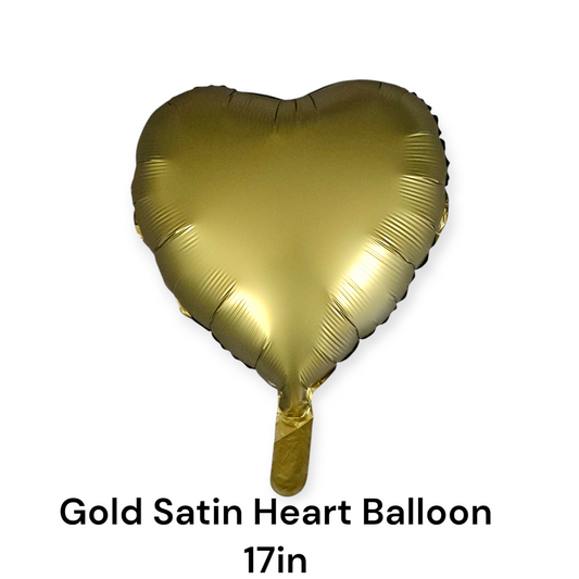 Gold Satin Heart Foil Balloon 17 Inches