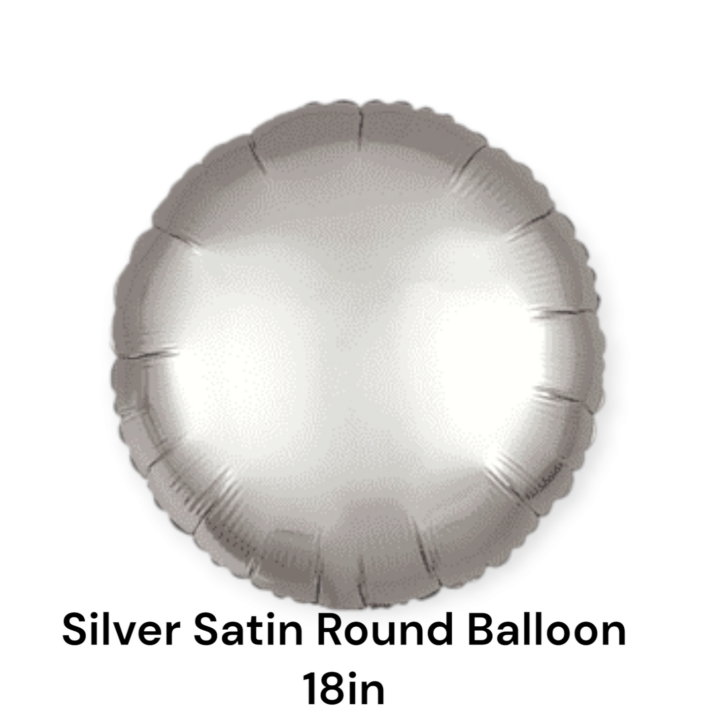 Silver Satin Round Foil Balloon 18 Inches