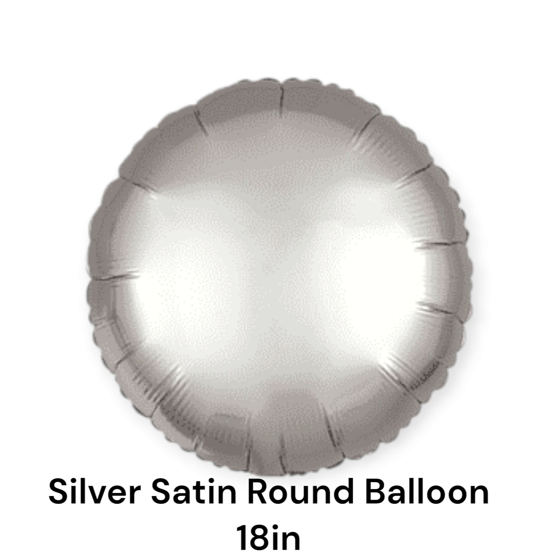 Silver Satin Round Foil Balloon 18 Inches