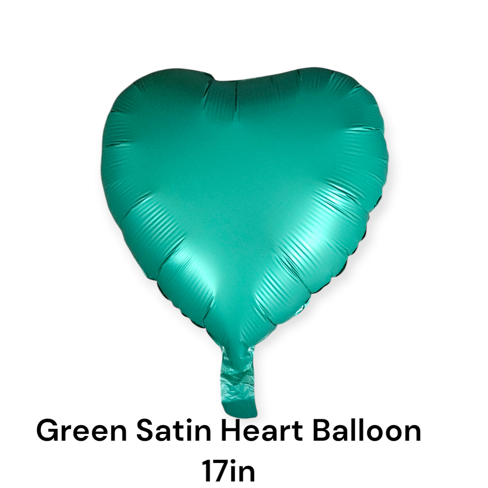 Green Satin Heart Foil Balloon 17 Inches