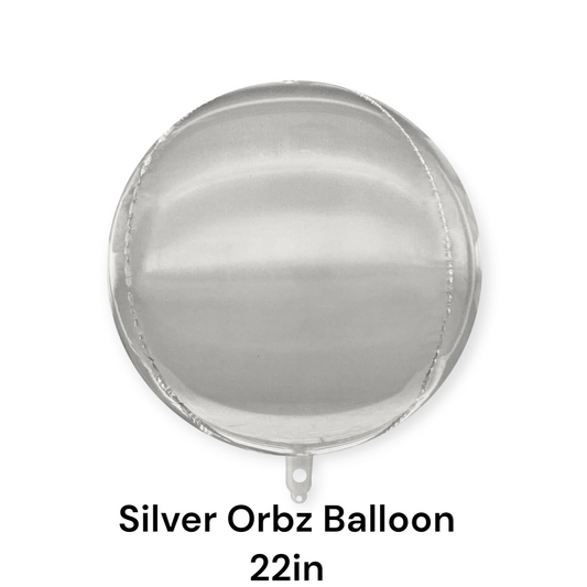 Silver Orbz Balloon 22 Inch