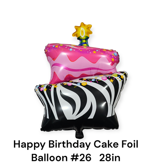 Happy Birthday Cake Foil Balloon 28 Inches #26
