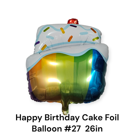Happy Birthday Cake Foil Balloon 26 Inches #27