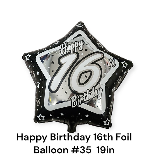 Happy Birthday 16th Foil Balloon 18"