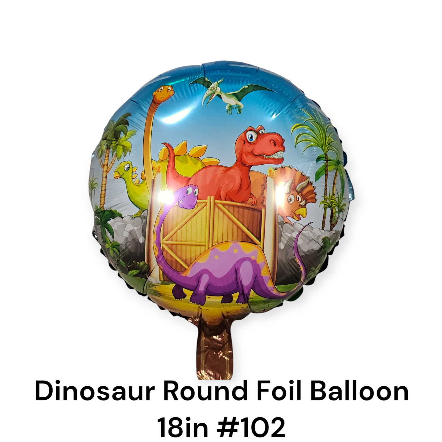 Dinosaur Round Foil Balloon 18inches