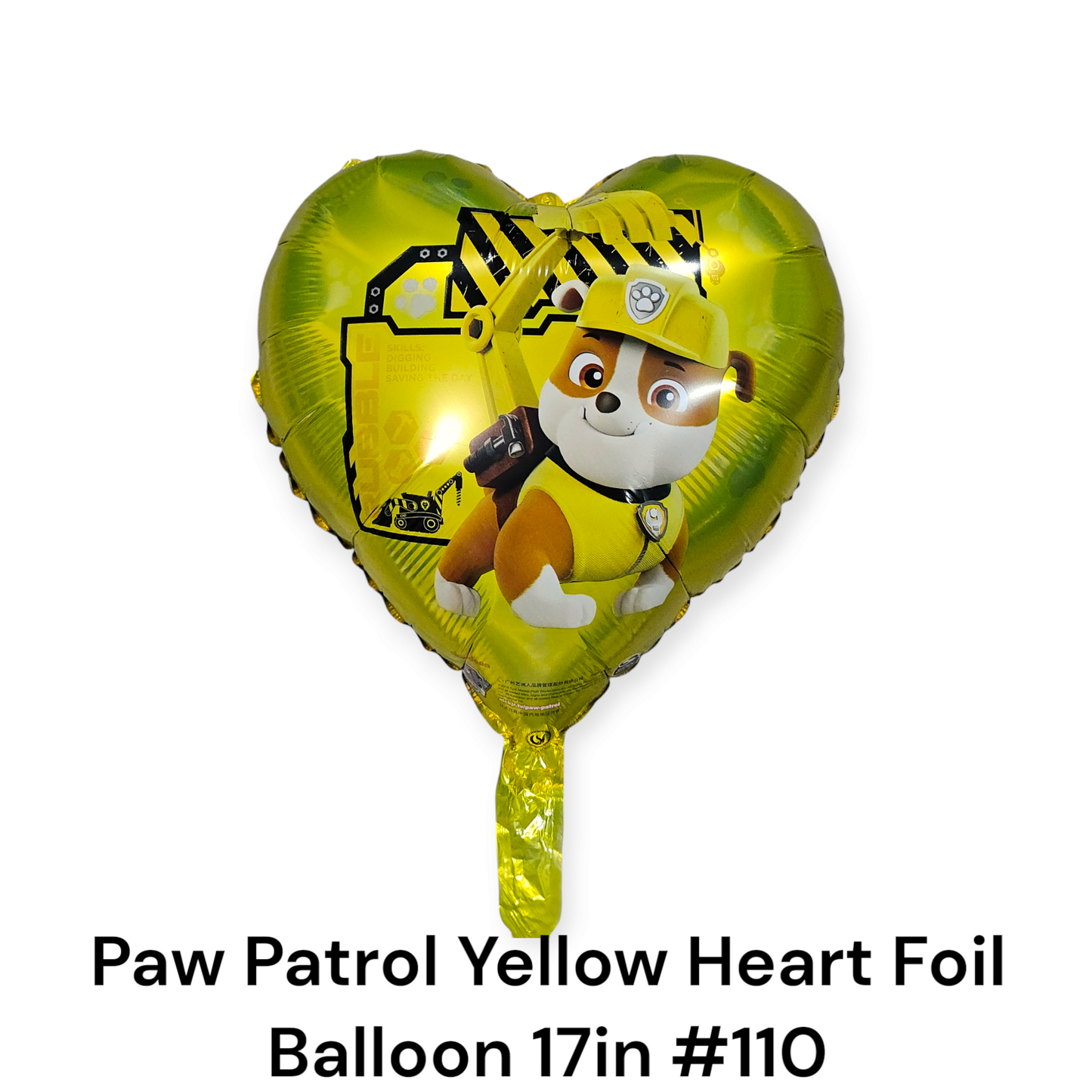 Paw Patrol Yellow Heart Foil Balloon 18inches