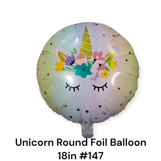 Unicorn Round Foil Balloon 18"