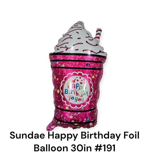 Sundae Happy Birthday Foil Balloon 30"