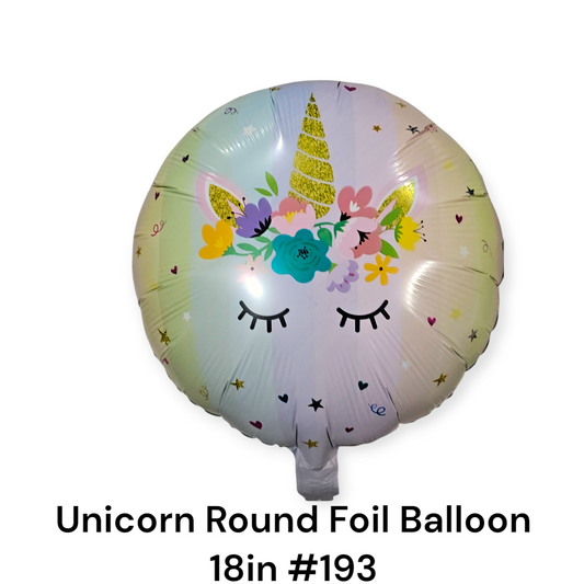 Unicorn Round Foil Balloon 18"