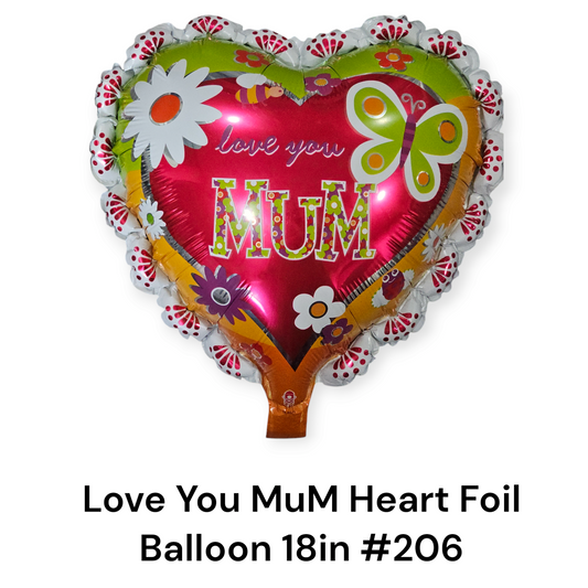 Love You Mum Heart Foil Balloon