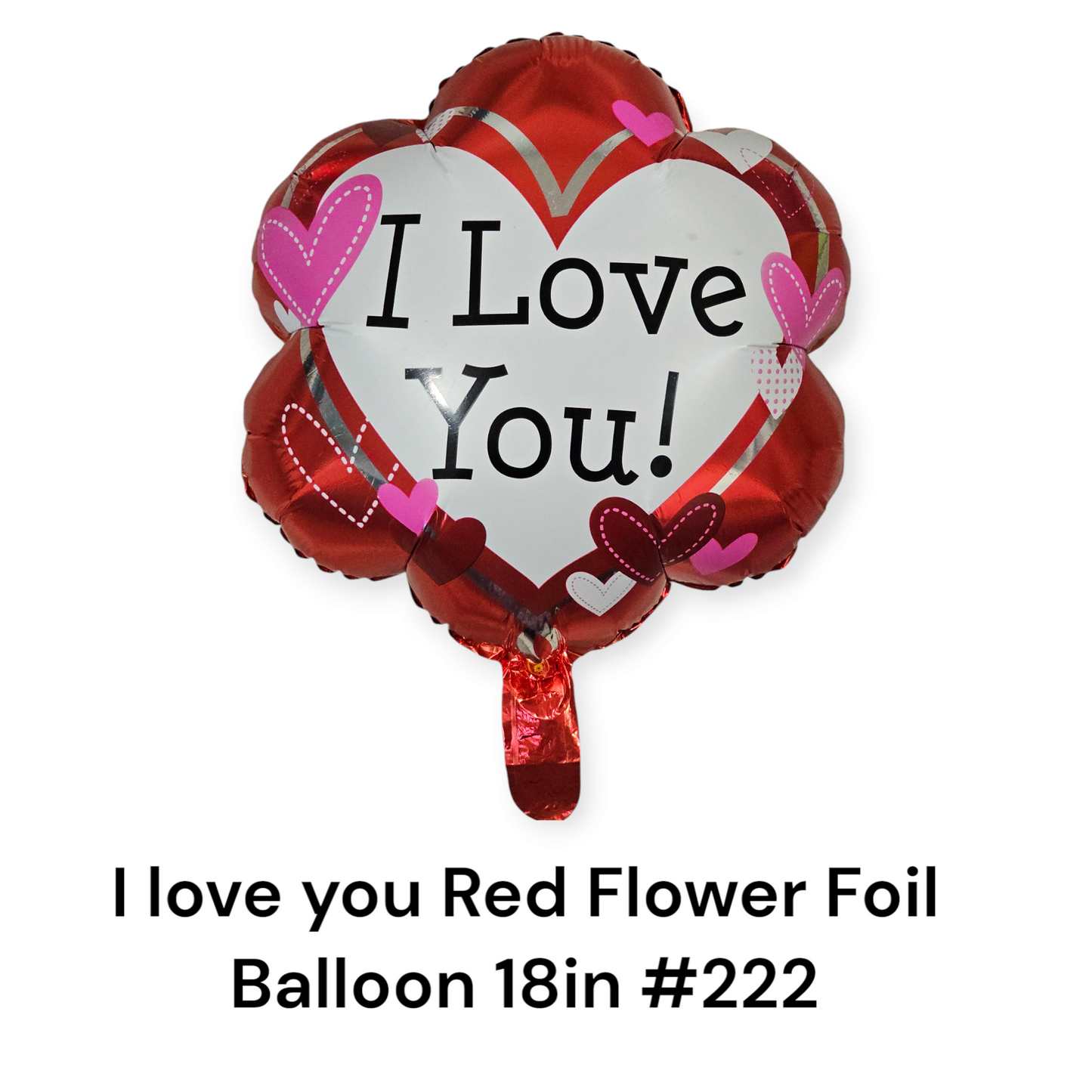 I Love You Red Flower Foil Balloon