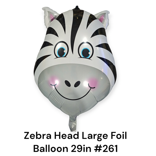 Zebra Head Large Foil Balloon