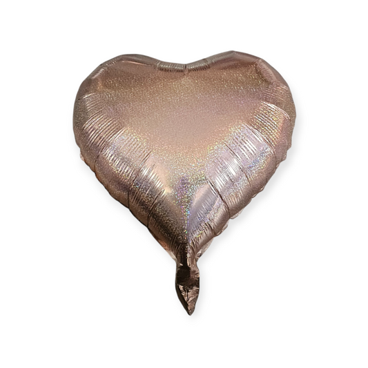 Prismatic Rose Gold Heart Foil Balloon 17 Inch