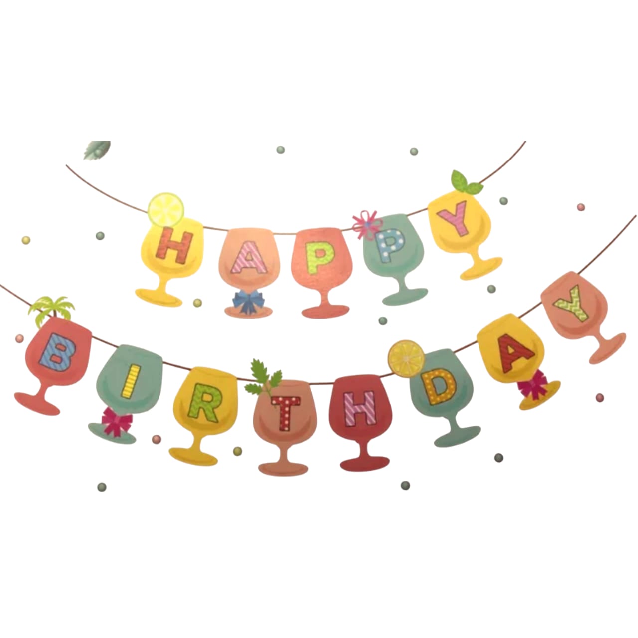 Tropical Happy Birthday Paper Banner