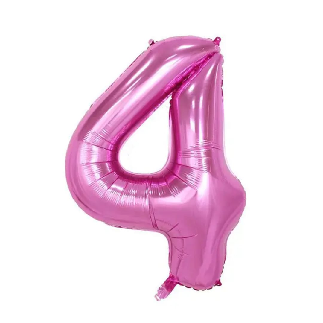 Pink Number 4 Foil Balloon 32in