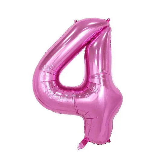 32-inch Pink Number 4 Foil Balloon
