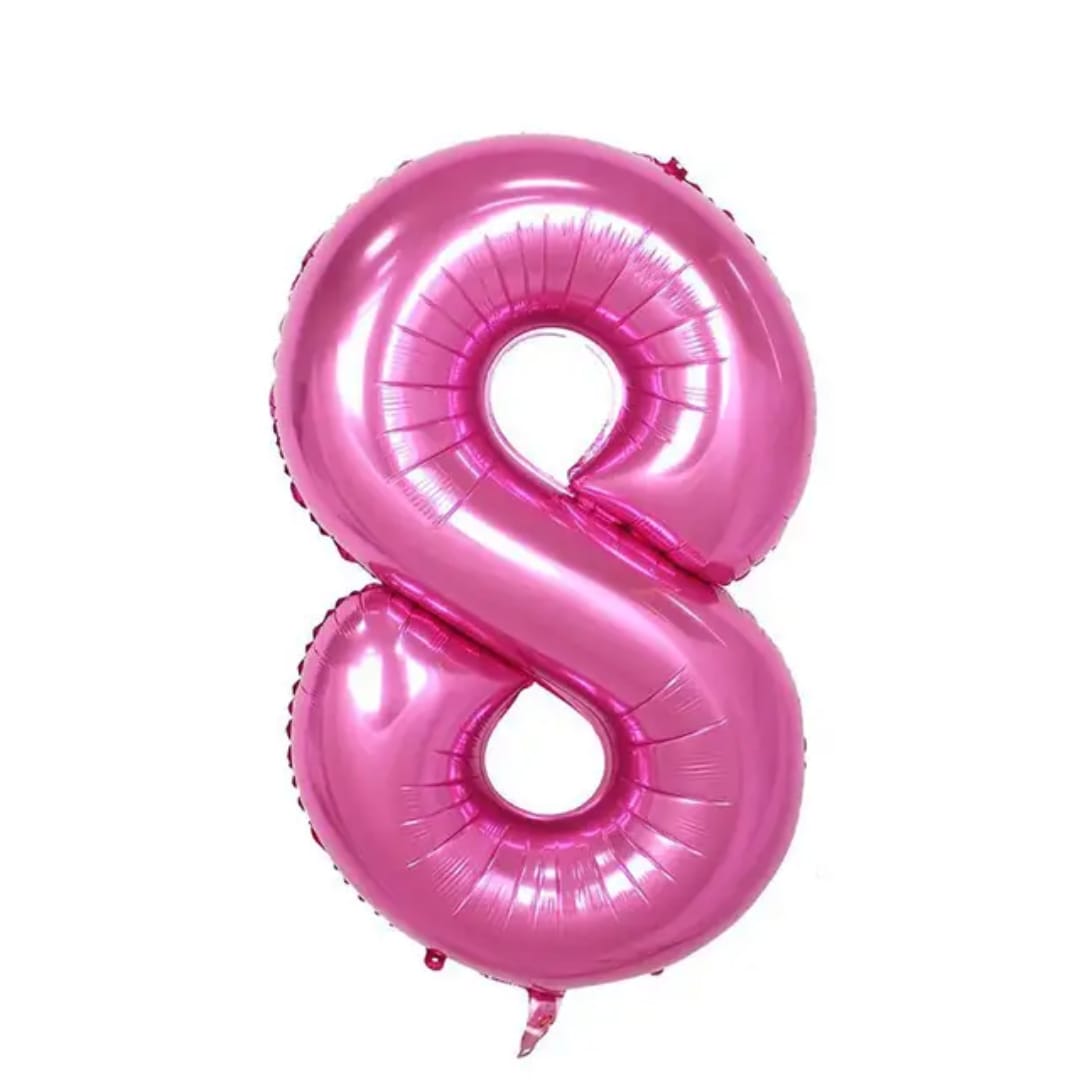 Pink Number 8 Foil Balloon 32in