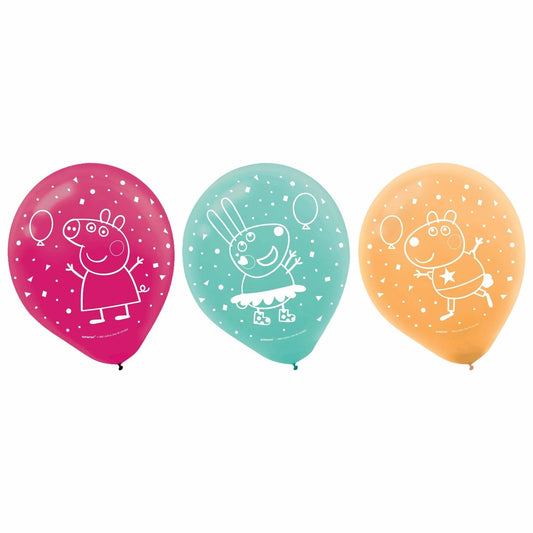 12-inch Peppa Pig confetti latex balloons