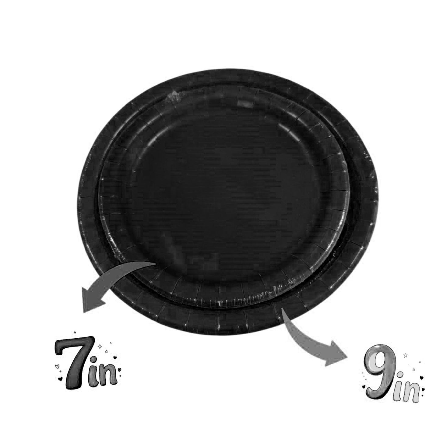 Black Paper Plates 9" - 8ct