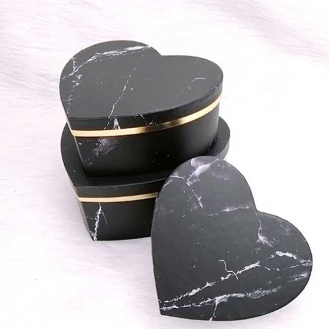 Black Heart Shape Box 3 Set