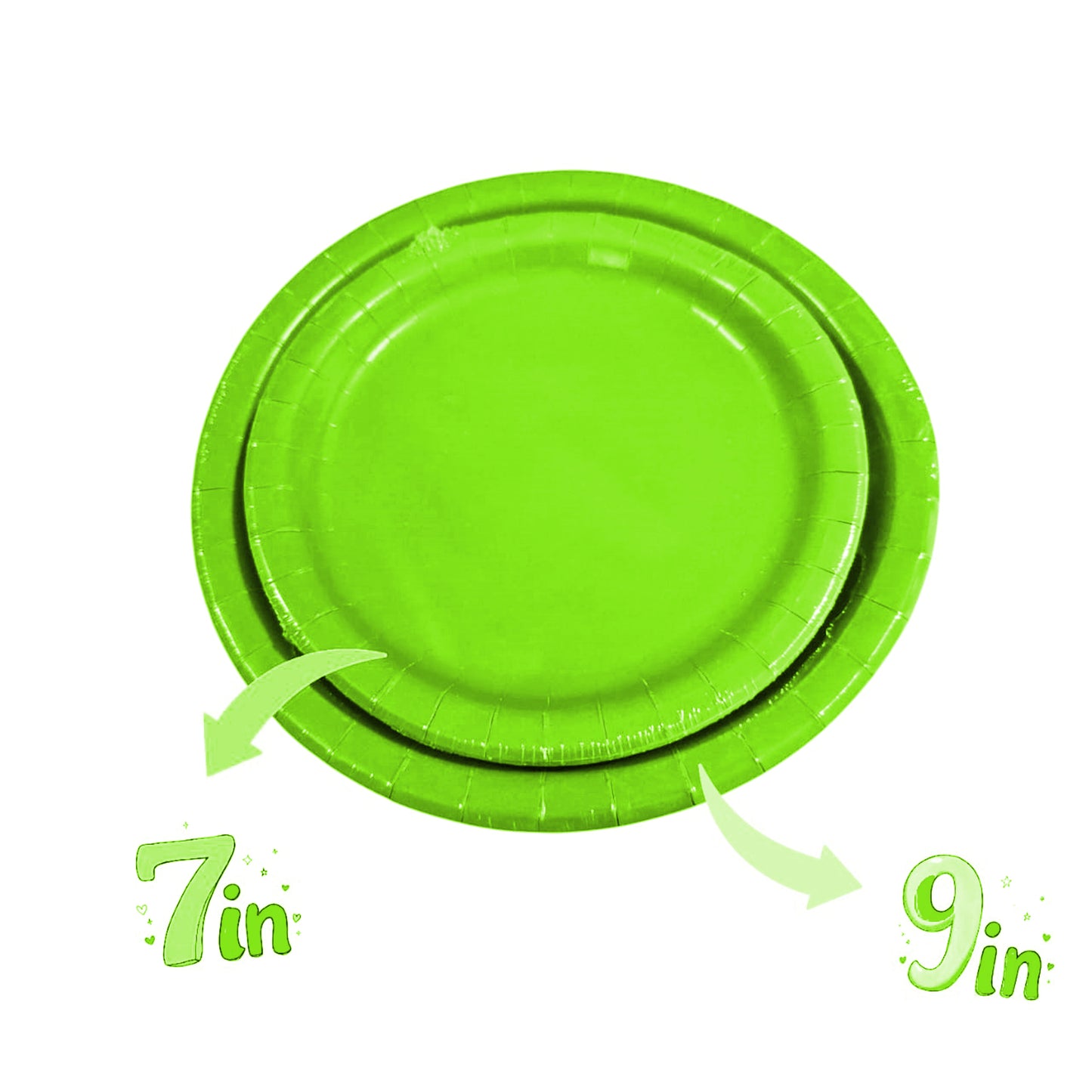 Lime Green Paper Plates 9" - 8ct