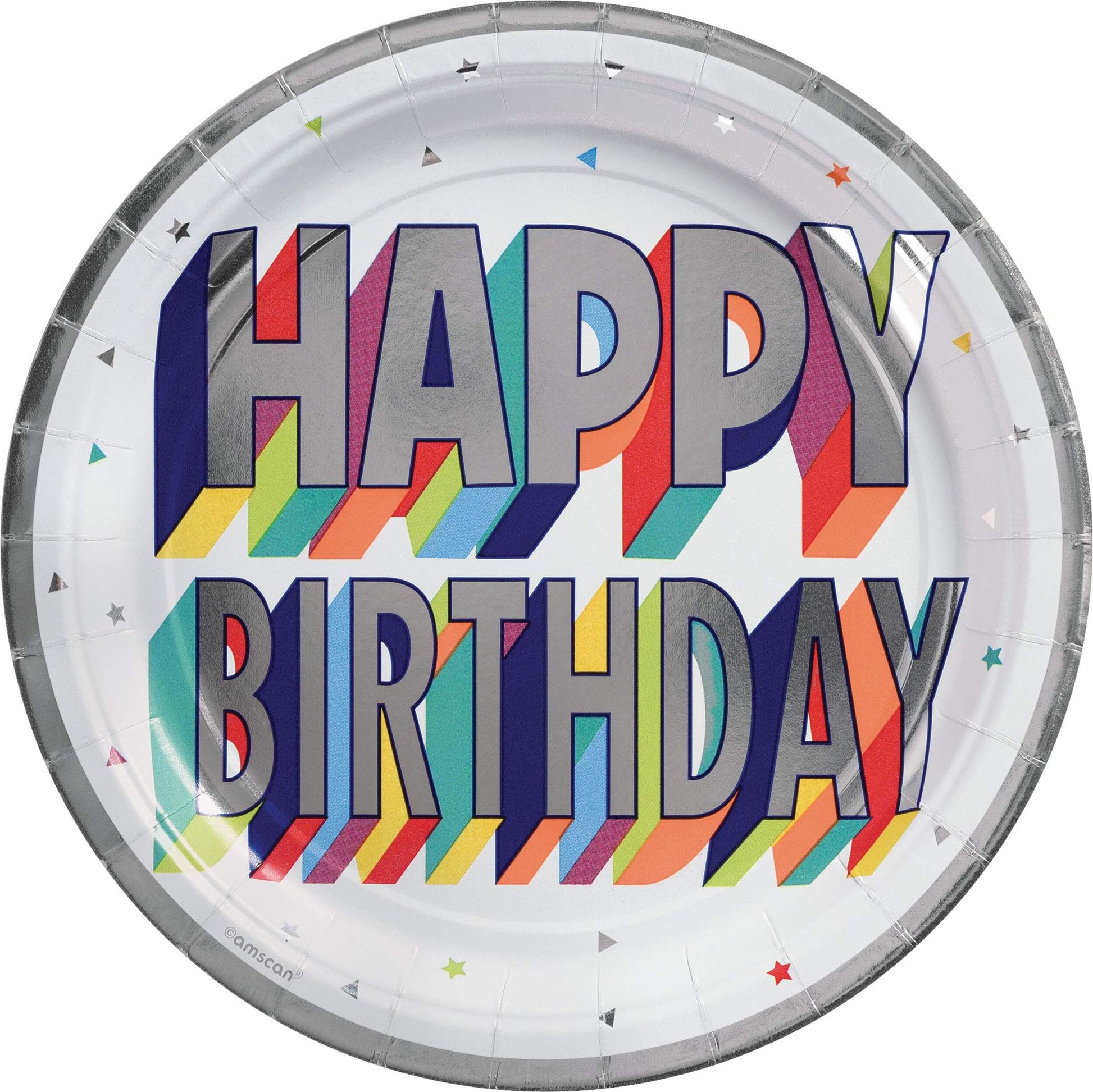 Birthday Round Paper Plates 7-inch