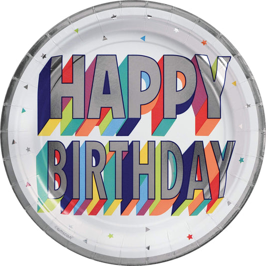 Birthday Round Paper Plates 7-inch