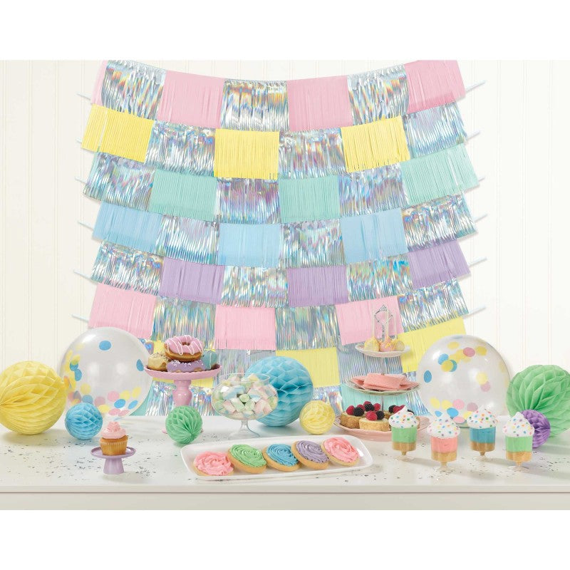 Pastel Party Fringe Decorating Backdrop