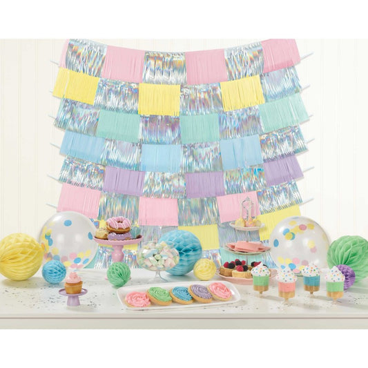 Pastel Party Fringe Decorating Backdrop