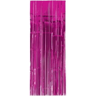 Hot Pink Foil Metallic Curtain