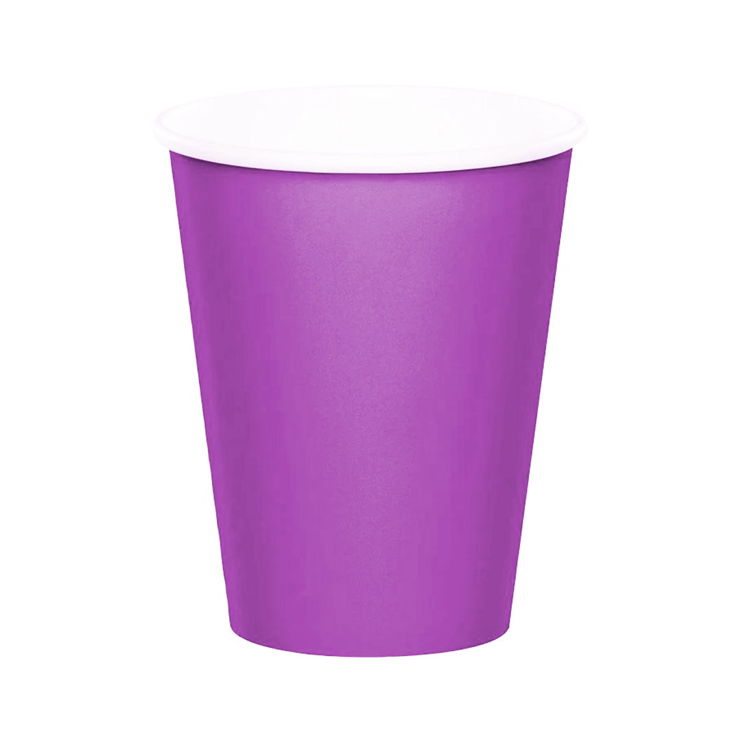 Purple 9oz Paper Cups, 8ct